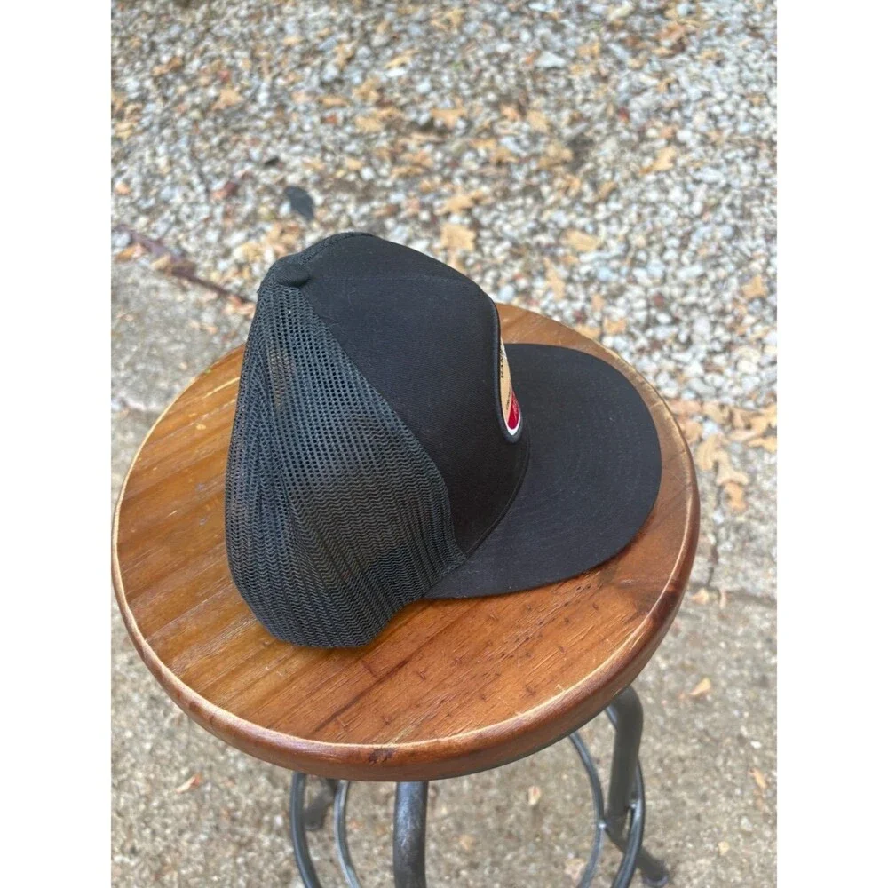 Alan's Lids Trucker Hat OS Black Fabric and Mesh Construction Six-panel Crown